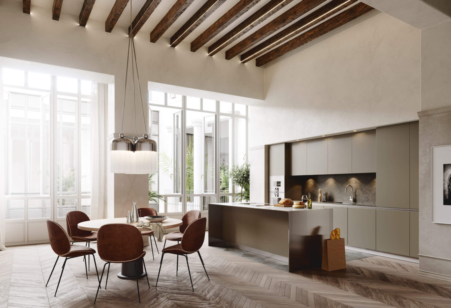 kitchen-exposed-beams-chevron-floor-nordroom