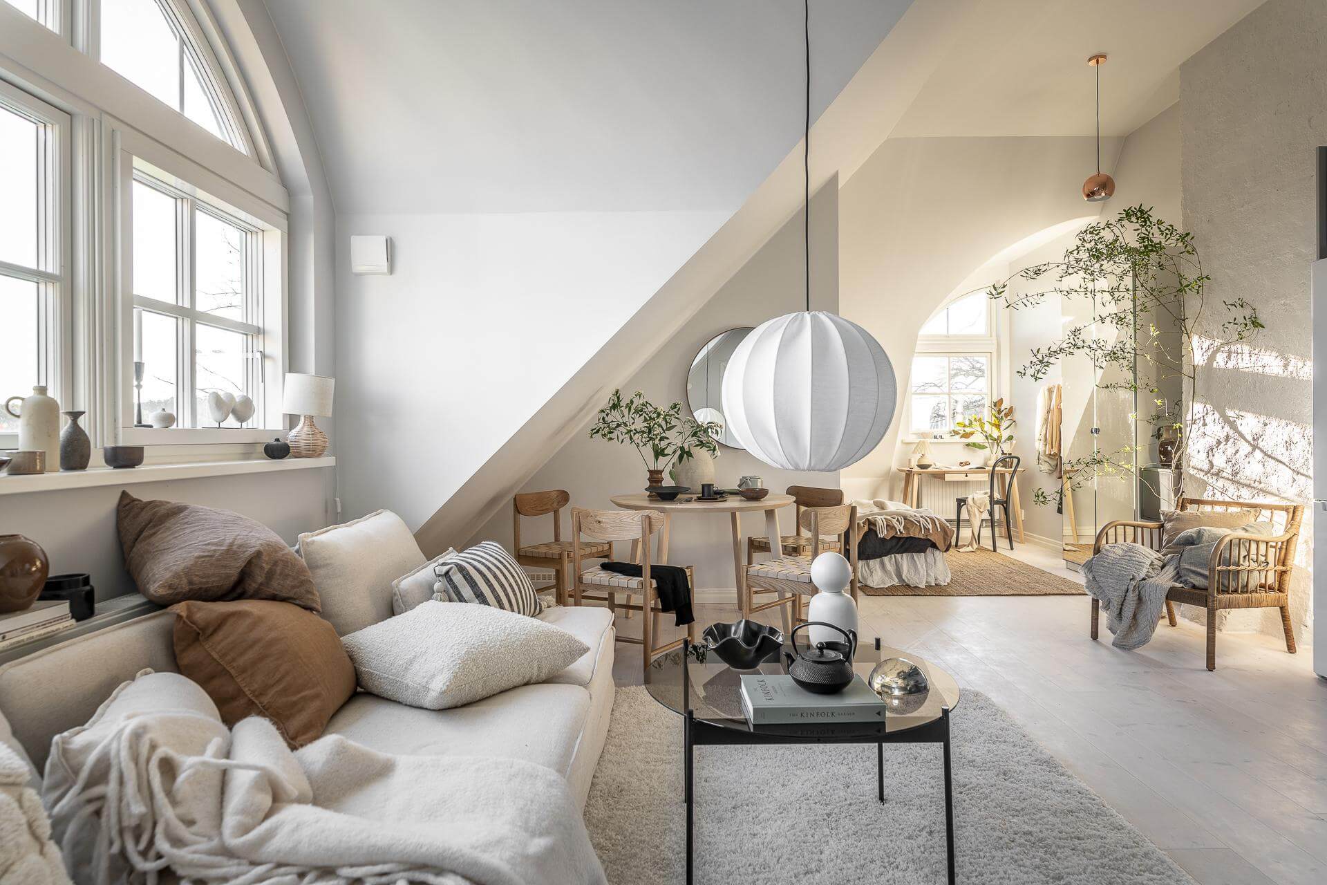 A Small Scandinavian Loft with Beautiful Natural Light