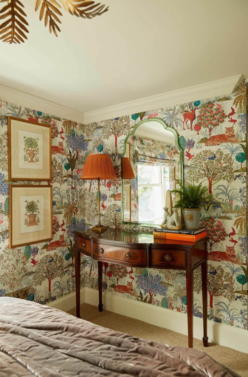 pierre-frey-jungle-wallpaper-bedroom-antique-vanity-nordroom