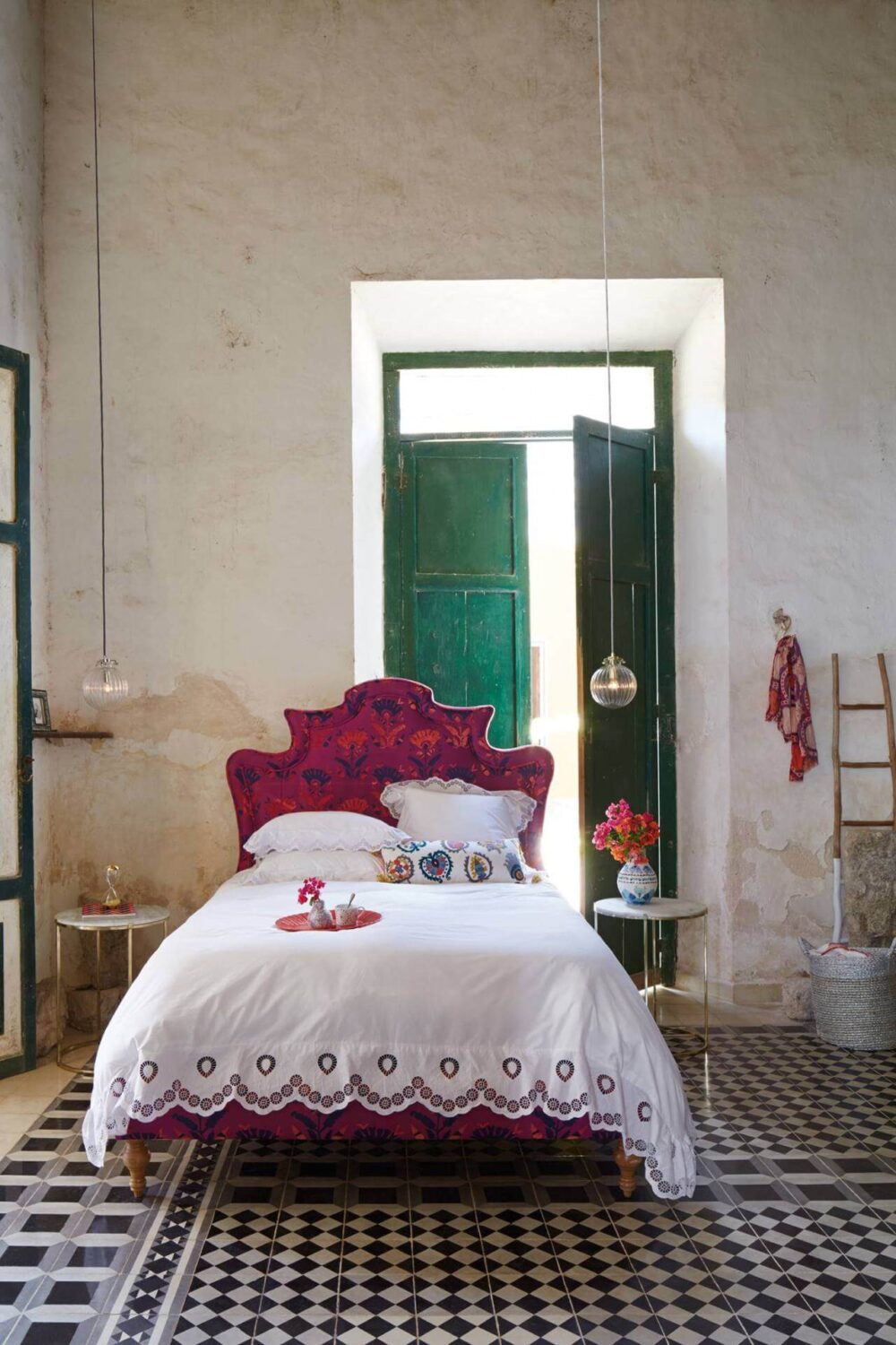 bedroom-hot-pink-headboard-floor-tiles-nordroom