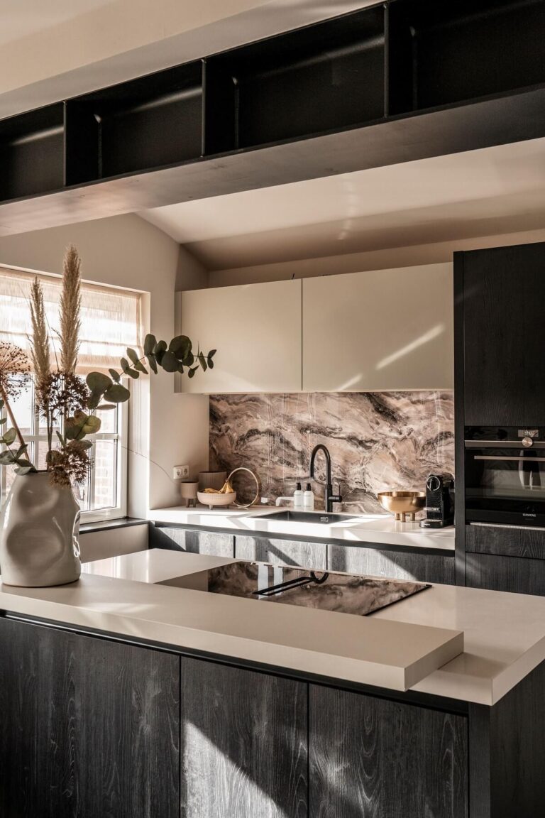 Curated visual reference: Penthouse Kitchen Monochromatic Reference: A Stylish Monochrome Penthouse In A Former Prison Building