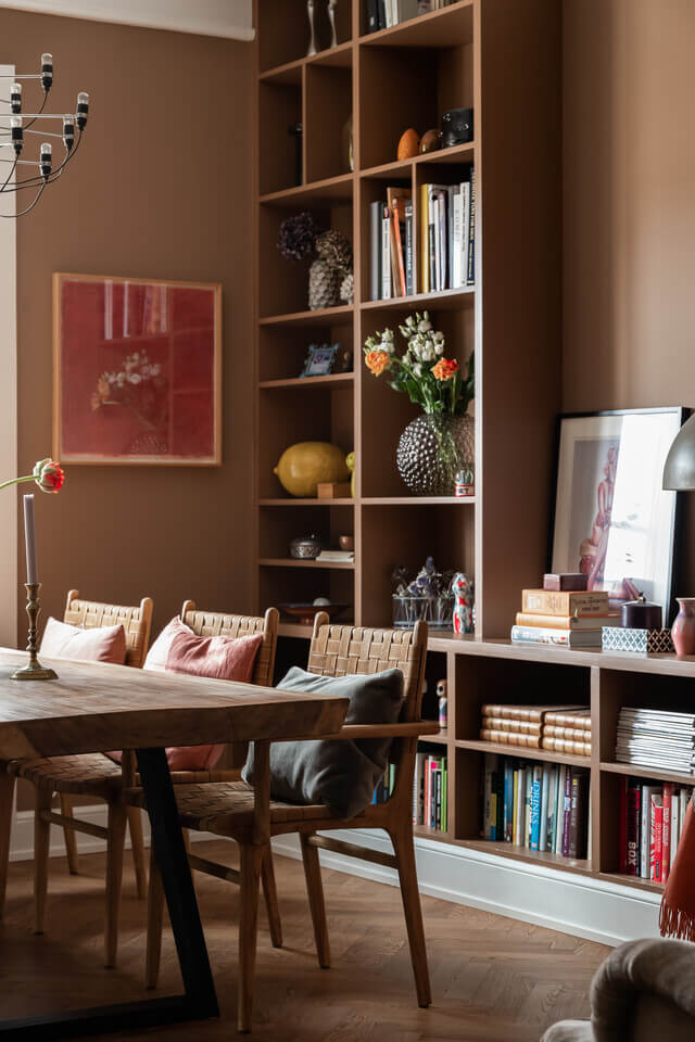 brown-dining-room-built-in-bookcases-scandinavian-design-nordroom