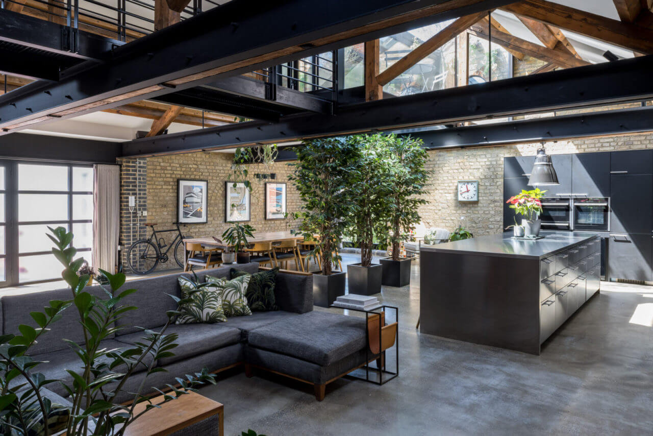 industrial-loft-exposed-beams-stainless-steel-kitchen-nordorom