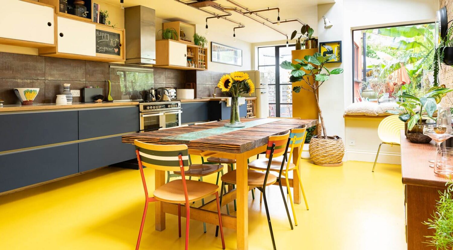 kitchen-blue-cabinets-yellow-floor-nordroom