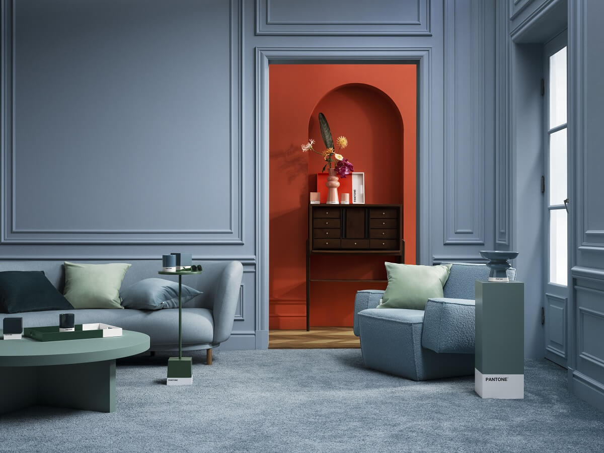H&M-Home-Pantone-The-Power-of-Color-blue-living-room-red-hallway-nordroom