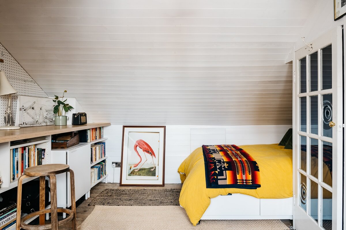 attic-bedroom-craft-room-yellow-bedding-nordroom