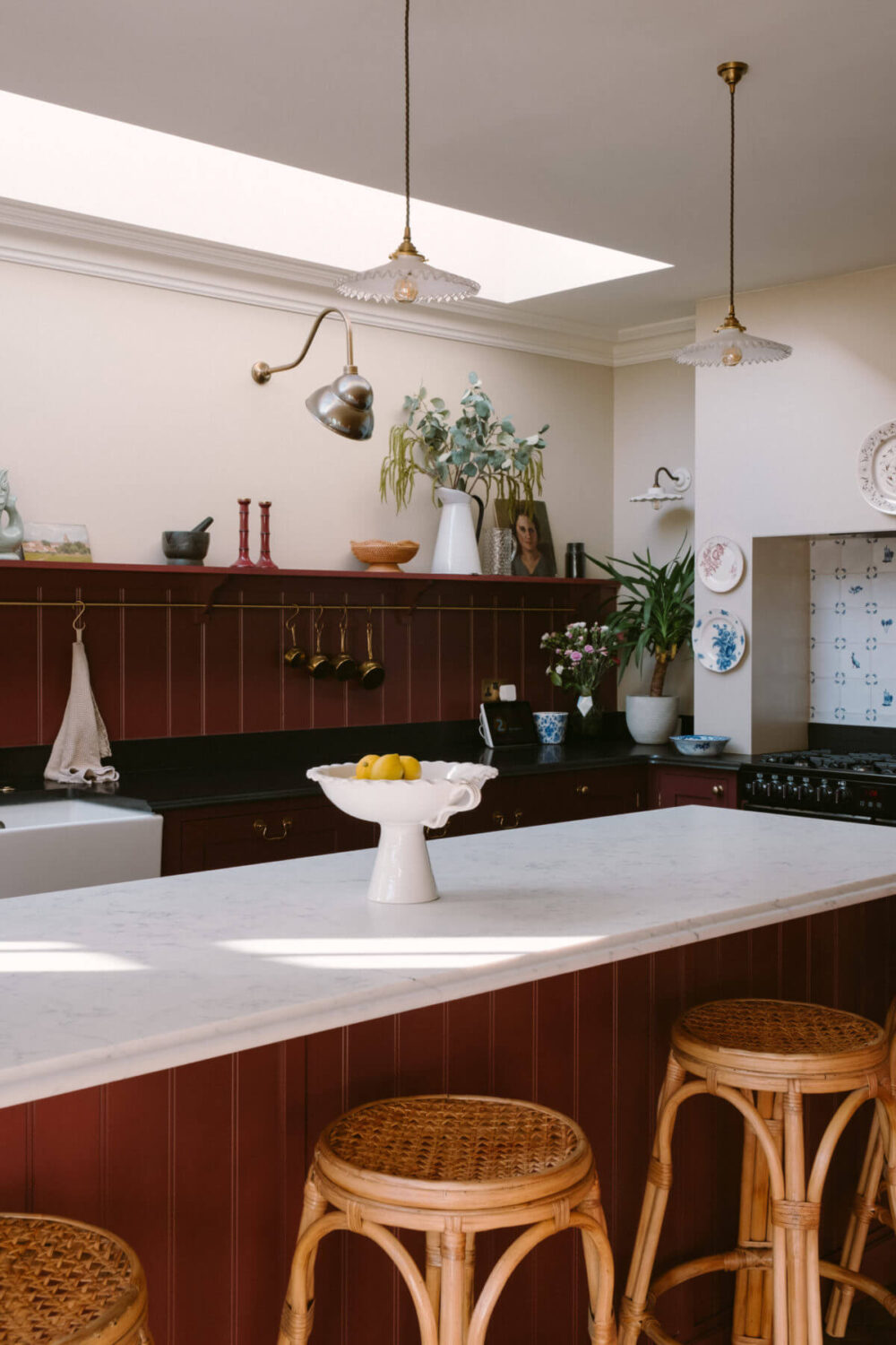 breakfast-bar-deep-red-devol-kitchen-skylight-nordroom