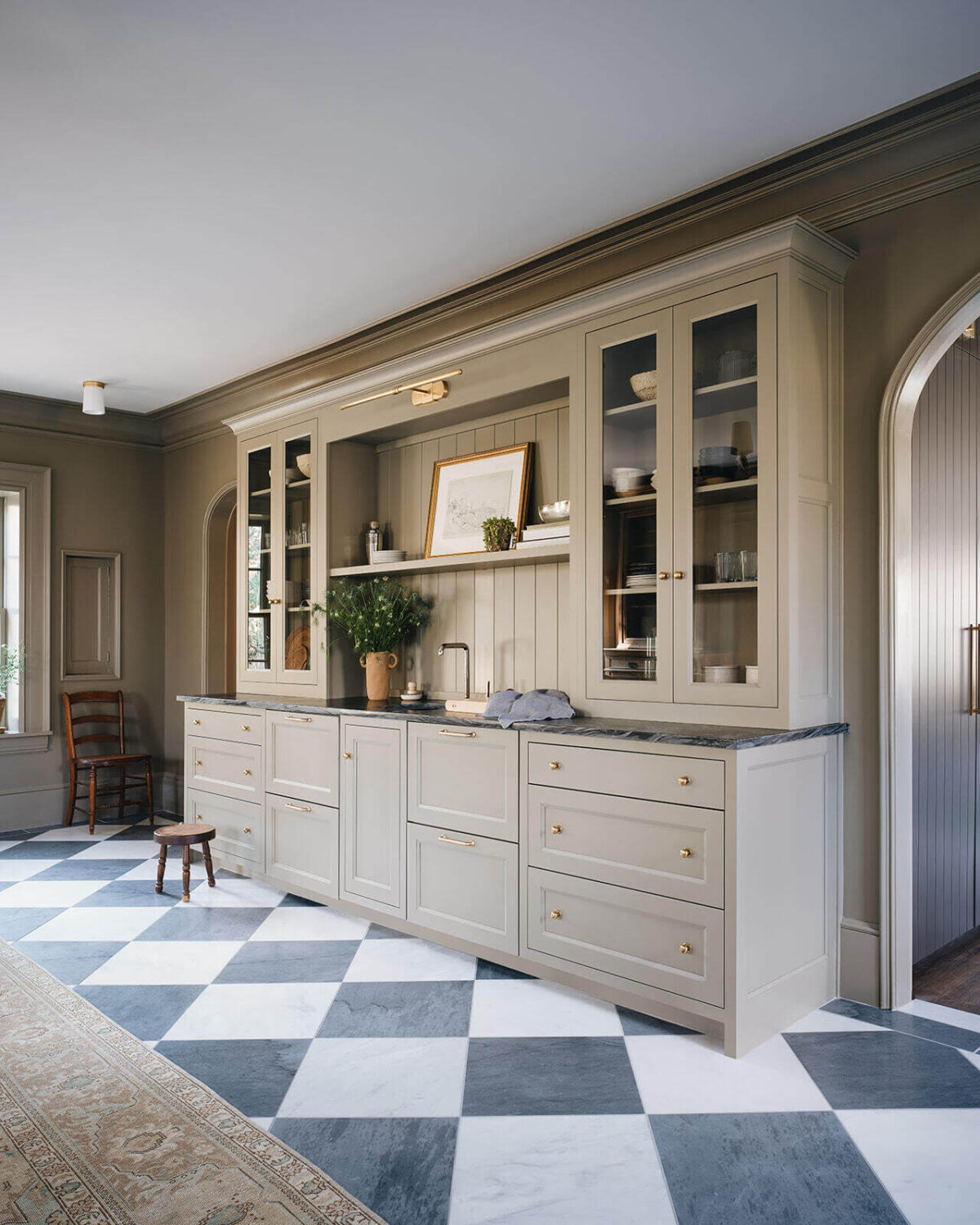 built-in-cabinets-bar-living-room-checkerboard-floor-nordroom