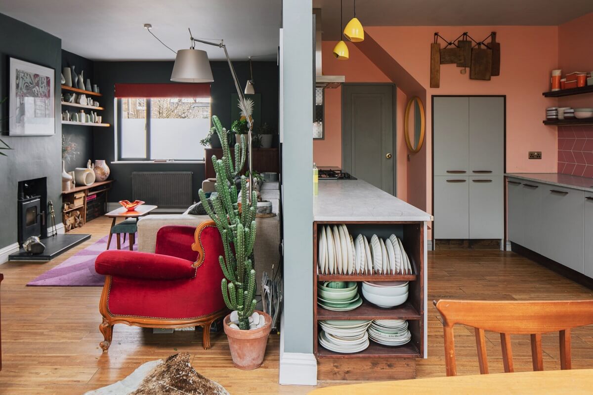 open-plan-kitchen-living-room-moody-pink-nordroom