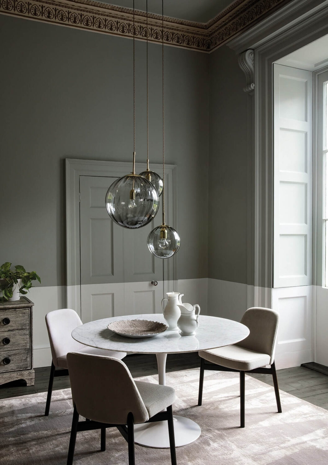 dining-room-two-tone-wall-paint-dark-gray-paint-and-paper-library-nordroom