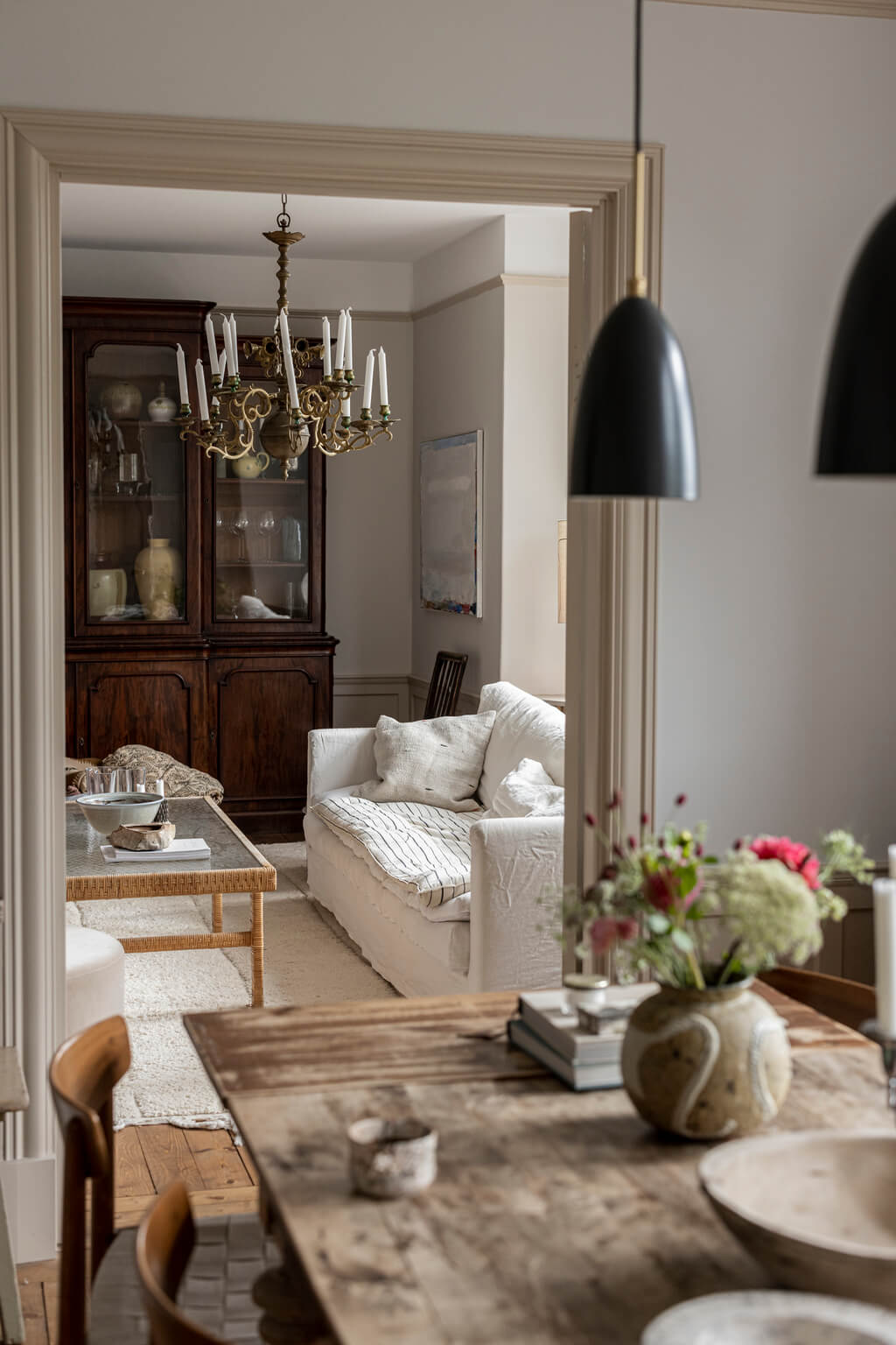 A Scandinavian Apartment with Antique Furniture