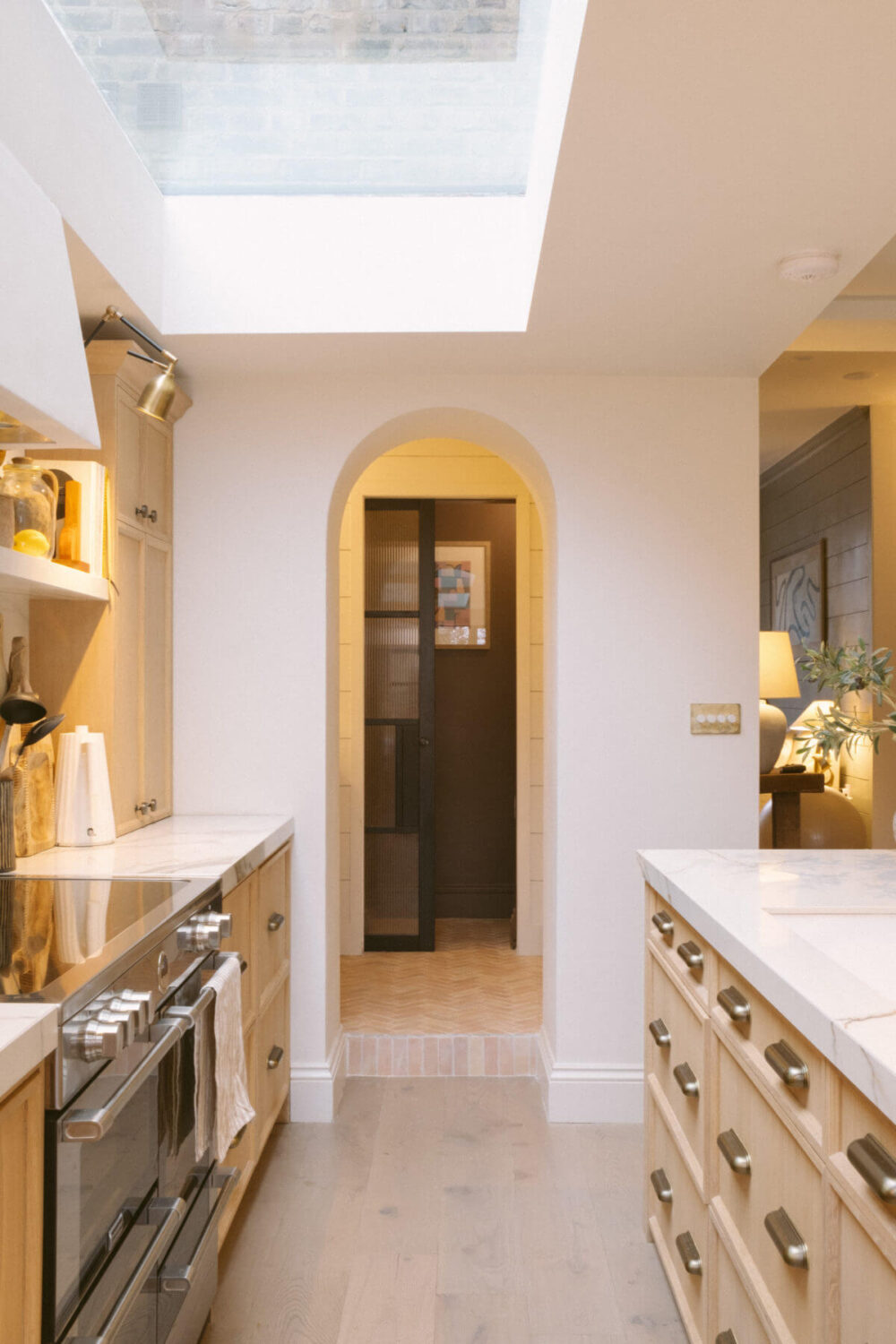 kitchen-oak-cabinets-skylight-pantry-nordroom