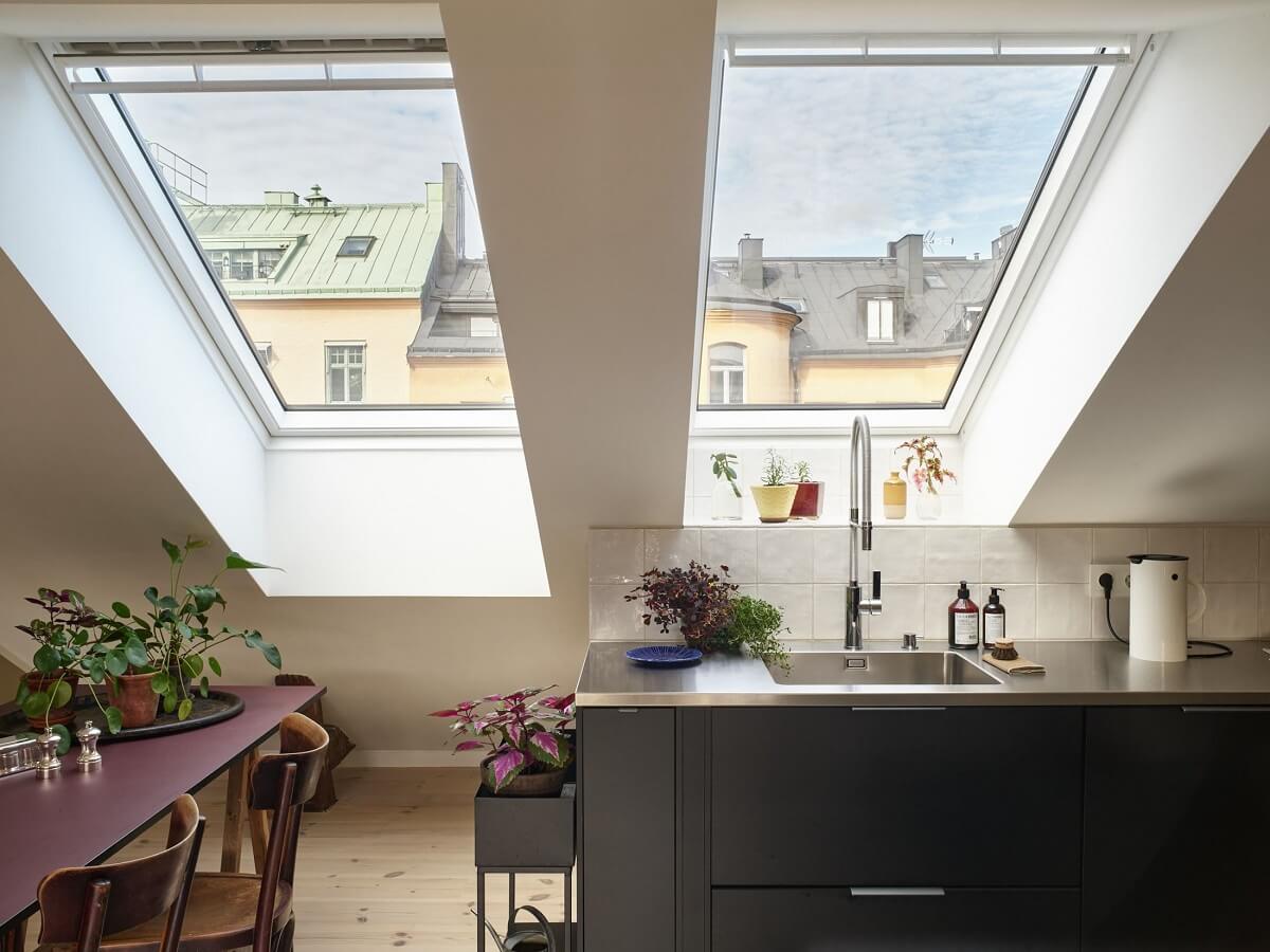 black-kitchen-skylights-slanted-ceilings-nordroom