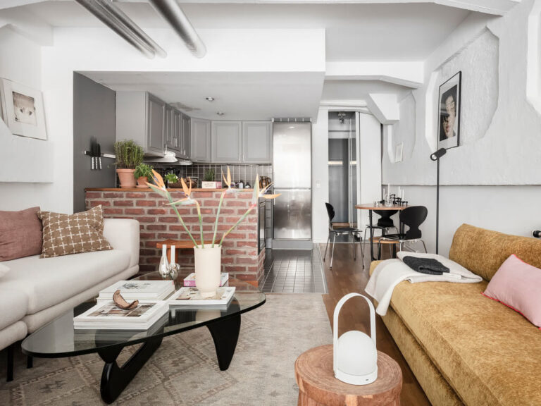 Picture of A Scandinavian Loft with Brick Wall and Arched Window - The Nordroom