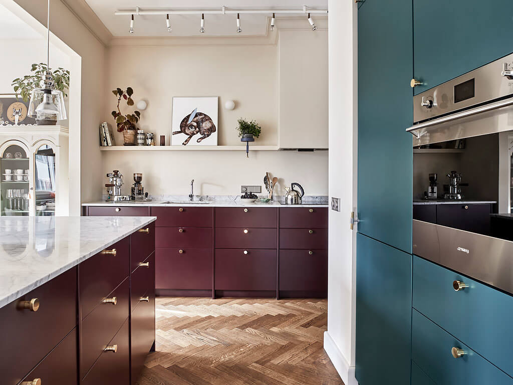 two-tone-kitchen-cabinets-yellow-dark-blue-nordroom