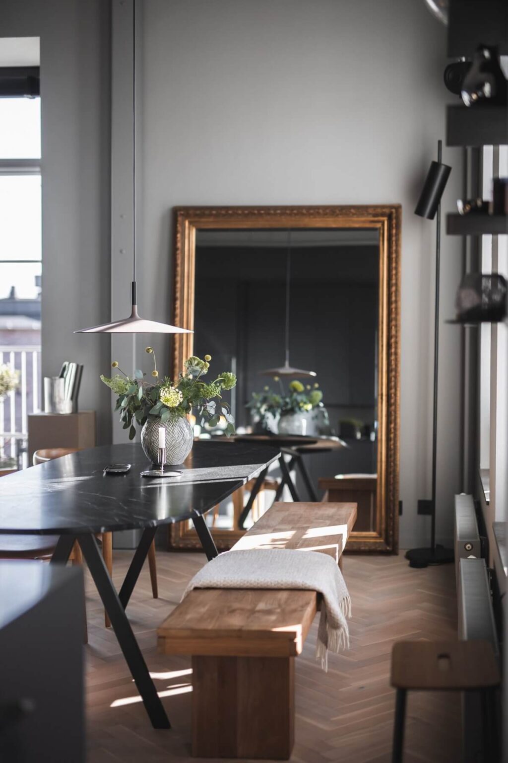 Stunning Grey Industrial Apartment With Metal Decor image