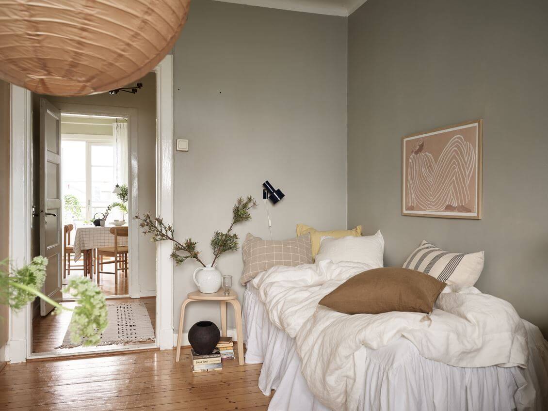 bed-area-scandinavian-studio-apartment-gray-walls-nordroom