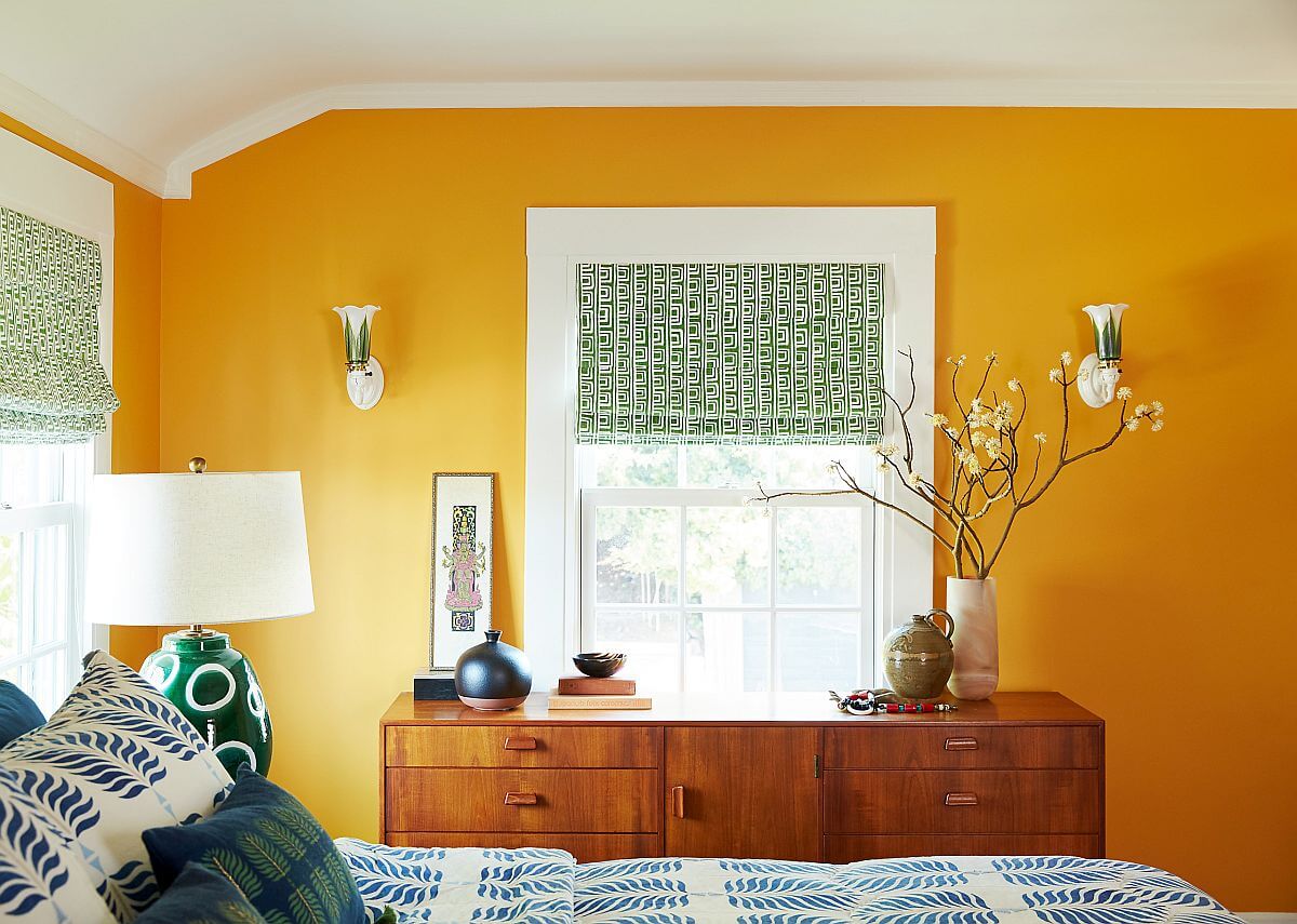 warm-sunny-yellow-walls-bedroom-midcentury-dresser-nordroom