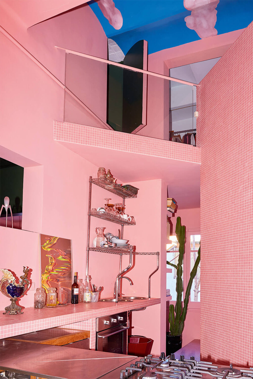 pink-kitchen-high-ceilings-nordroom