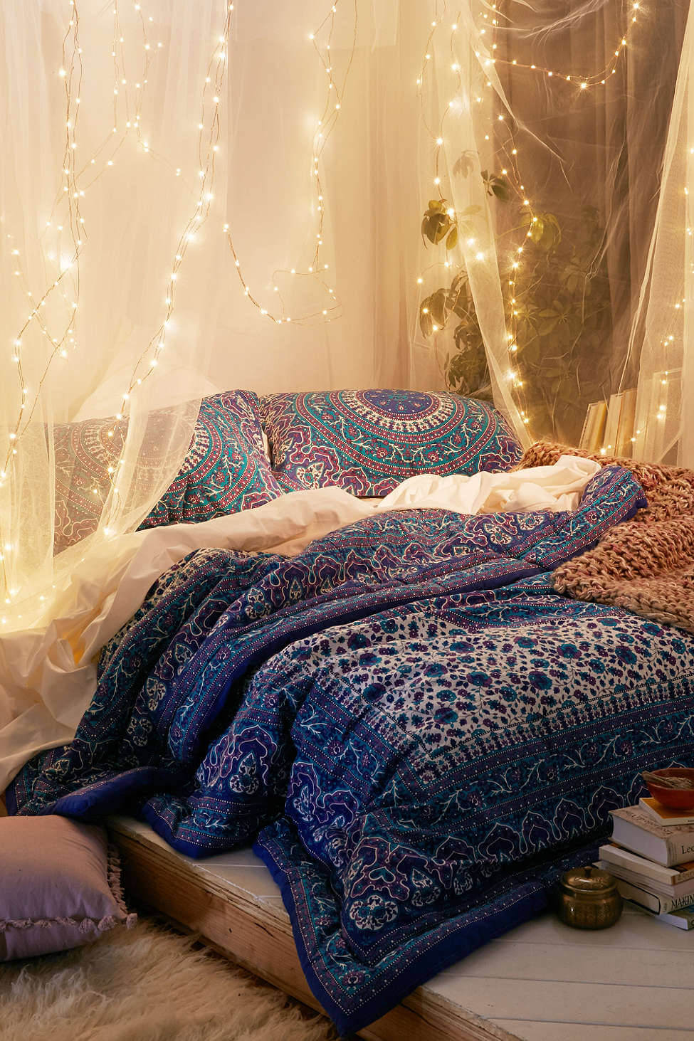 sheer-curtains-string-lights-bohemian-bedroom-dorm-room-ideas-nordroom
