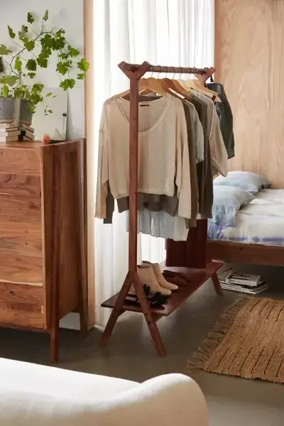 studio apartment clothing rack room divider