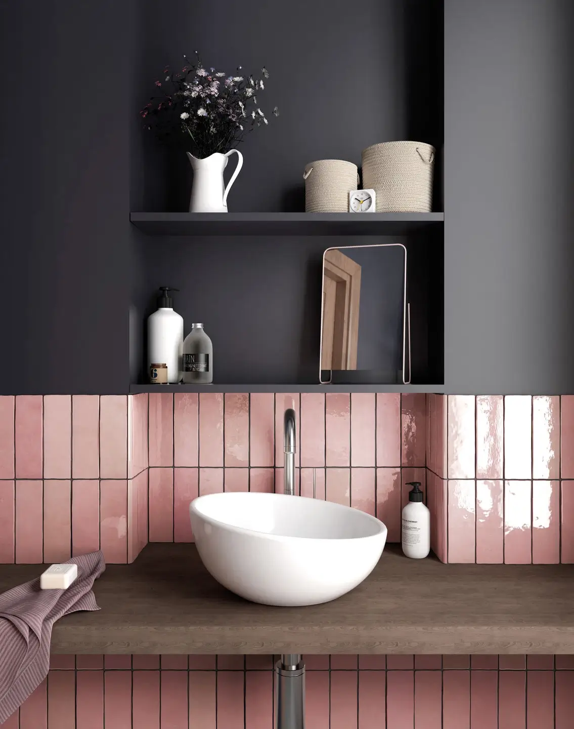 bathroom-dark-gray-walls-pink-tiles-nordroom