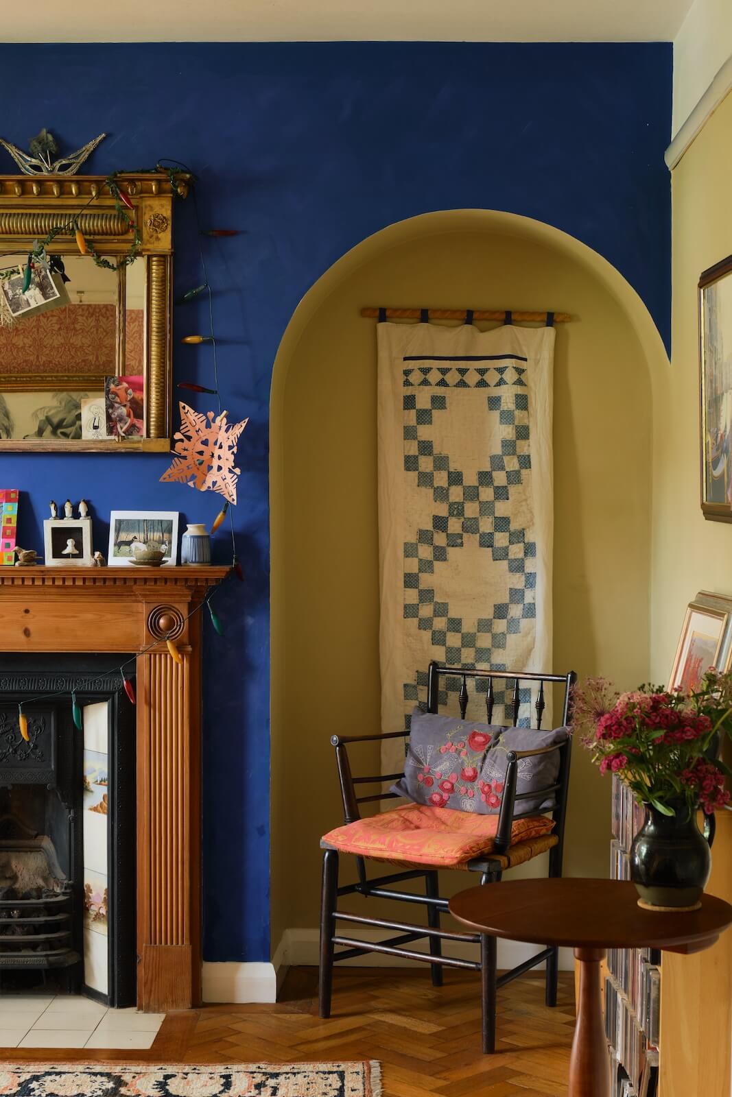 An English Cottage with Blue Color Accents