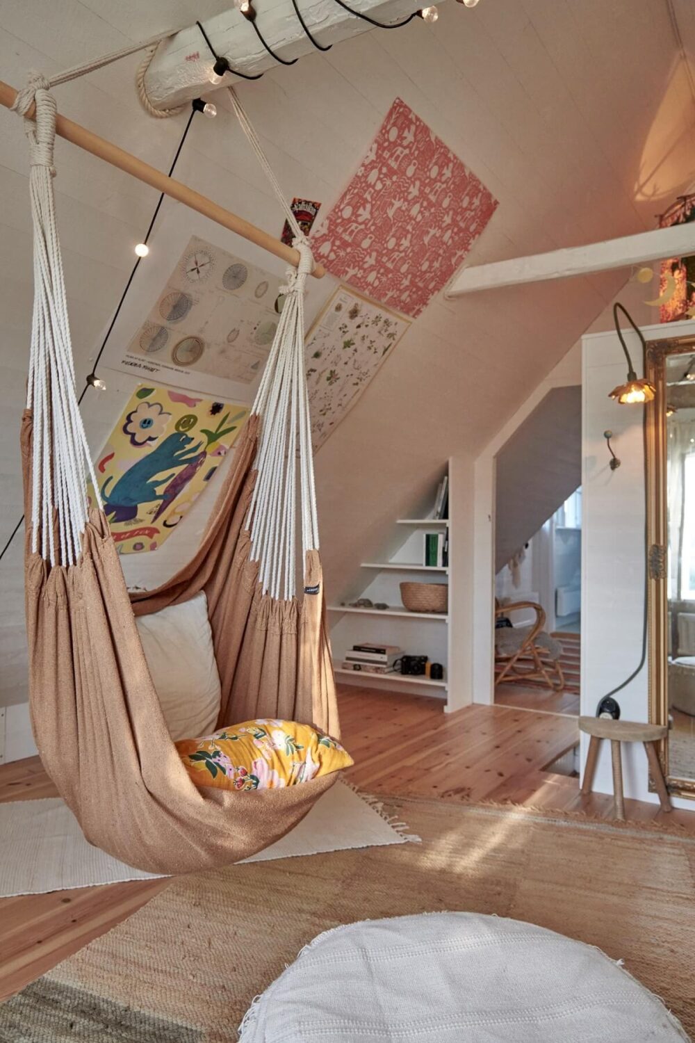 hanging-chair-kids-bedroom-slanted-ceiling-nordroom