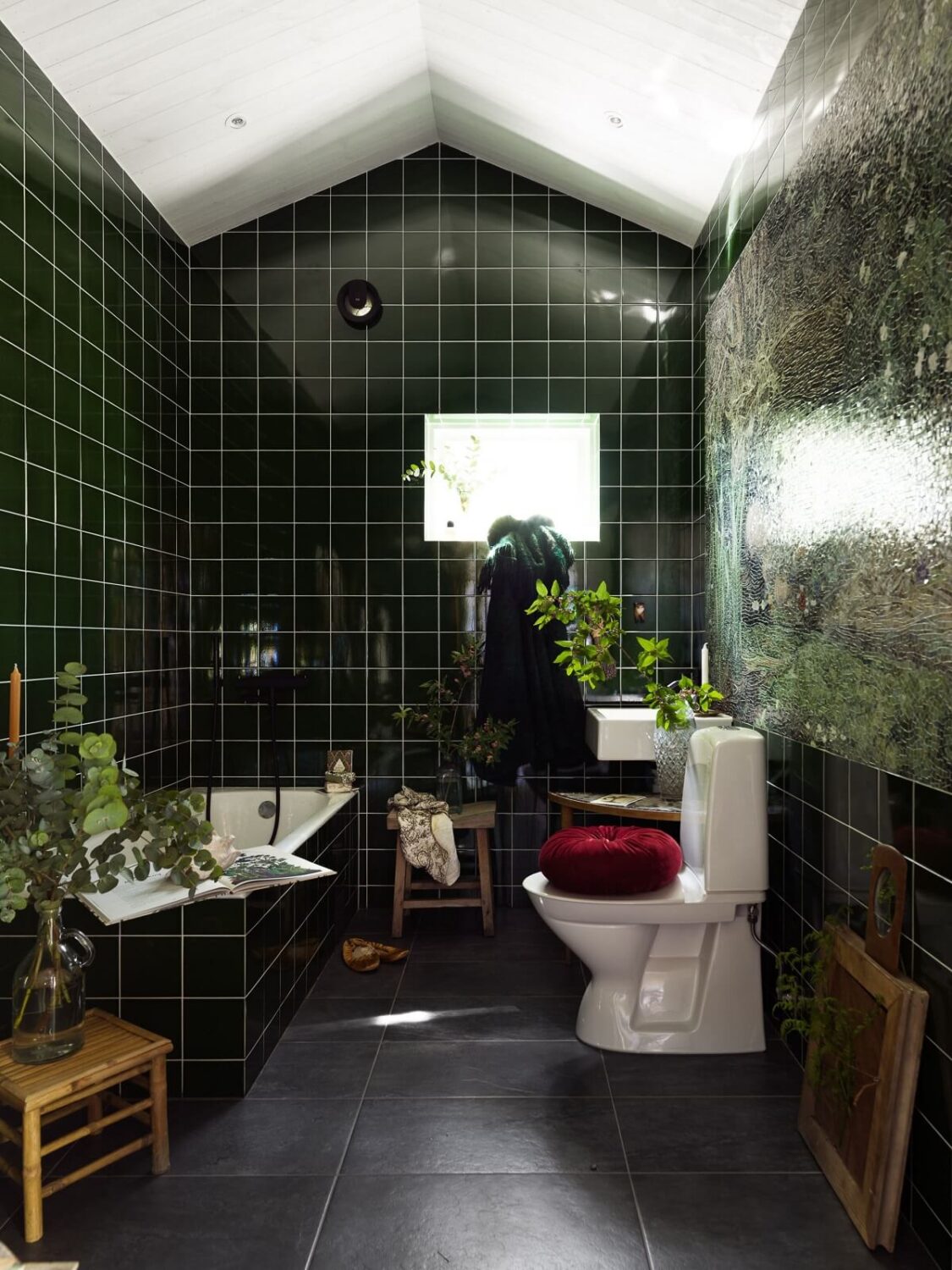bathroom-green-tiles-pitched-ceiling-nordroom