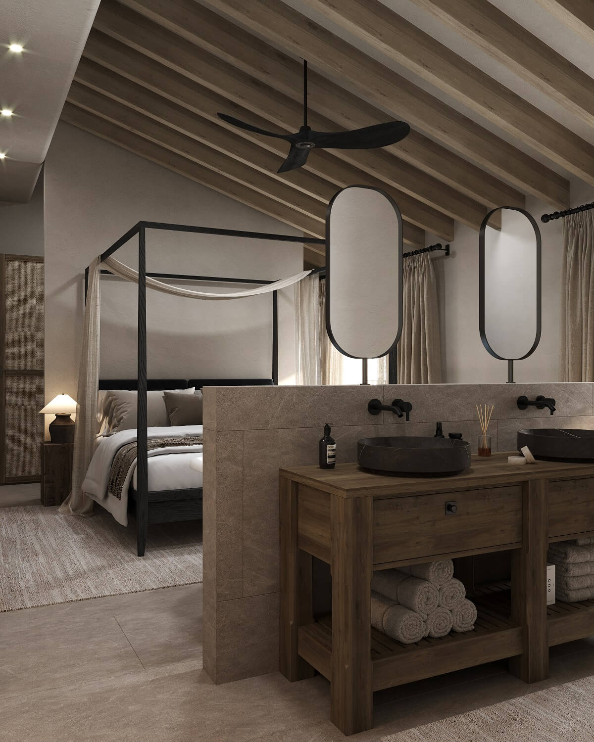 master-bedroom-with-open-bathroom-wooden-vanity-double-sink-nordroom