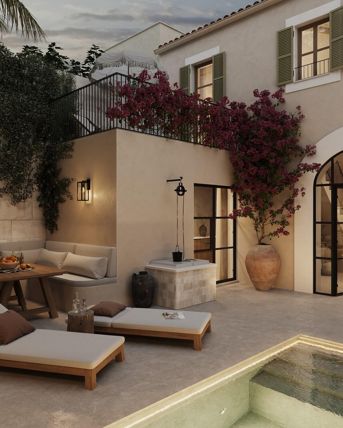 townhouse-mallorca-garden-swimming-pool-lounge-beds-nordroom