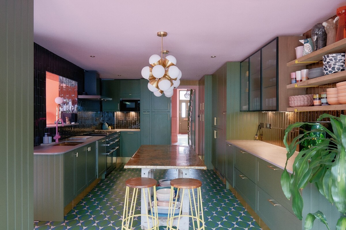 colorful-kitchen-green-cabinets-nordroom
