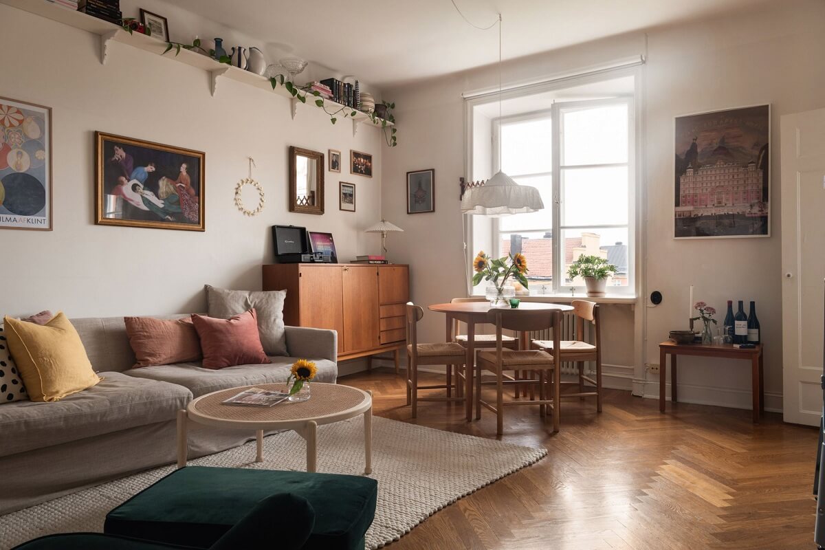 A Lovely Swedish Apartment with William Morris Bedroom 1 light-colored-scandi-living-room-nordroom