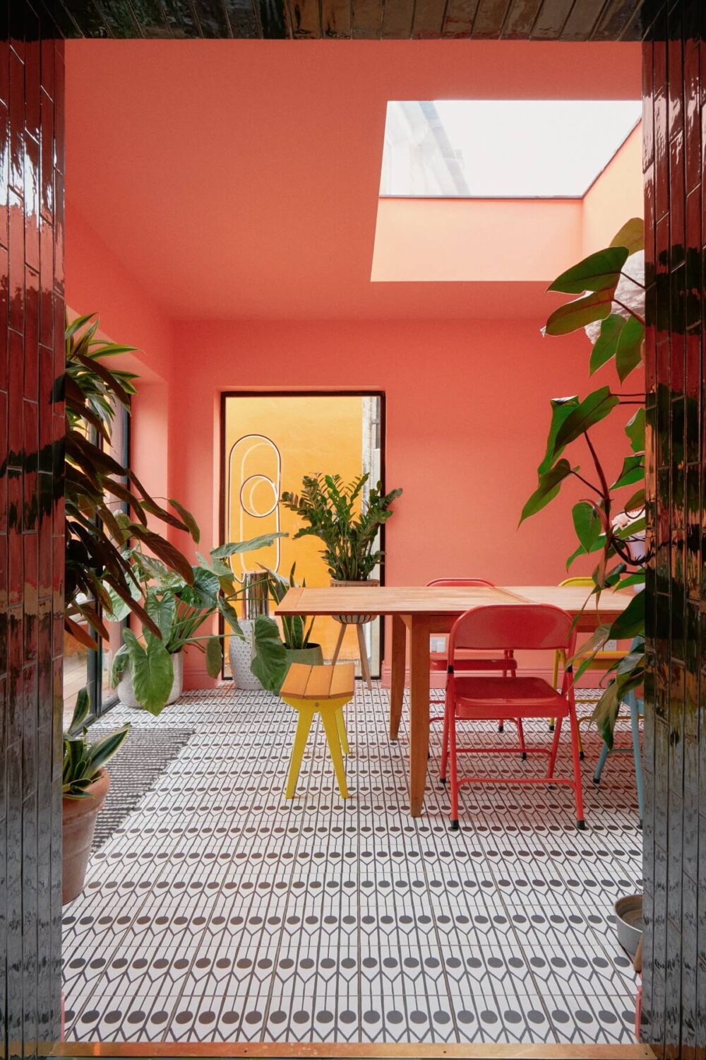 pink-dining-room-with-skylight-nordroom