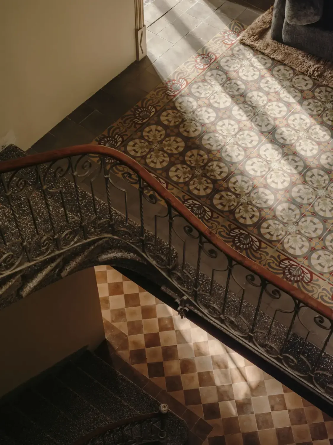 staircase-with-original-floor-tiles-townhouse-mallorca-nordroom