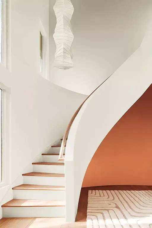 White-Paint-Staircase-Red-Accent-Wall-nordroom
