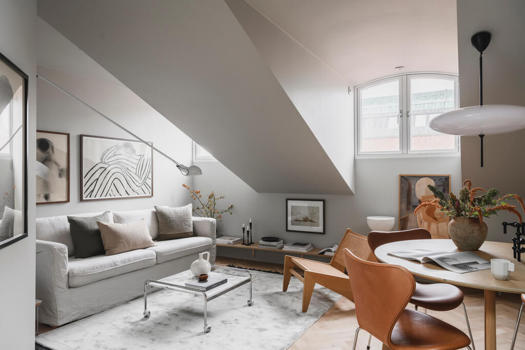 A Stylish Modern Gray Attic Apartment