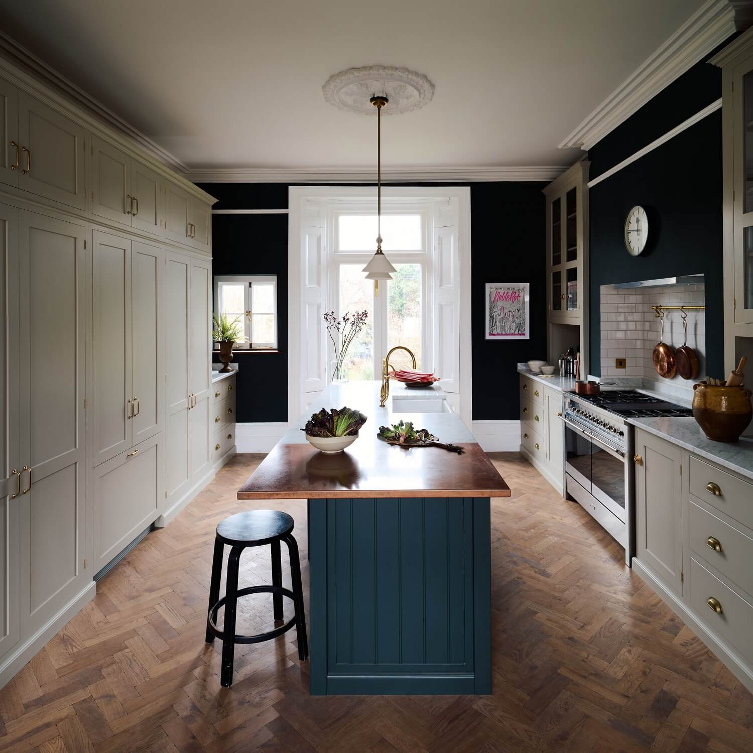 A Green and Greige deVOL Kitchen in a Victorian Townhouse