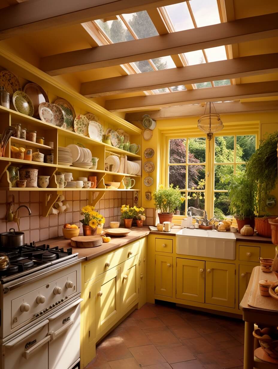 yellow-cottage-kitchen-butler-sink-terracotta-floor-skylight-interior-trends-nordroom