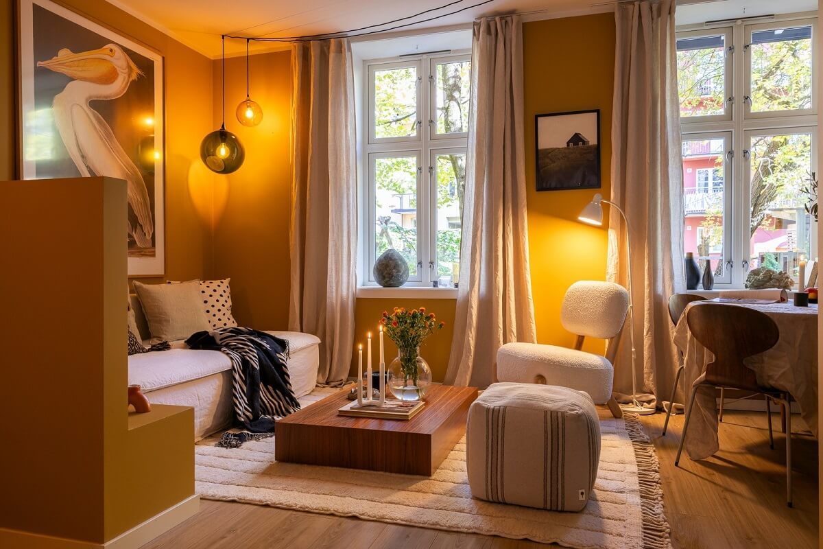 An Oslo Apartment with a Yellow Living Room The Nordroom