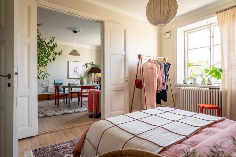 Colorful Decor in a Scandinavian Apartment - The Nordroom - Scandinavian Style Penthouse Apartment Bedroom Decoration Ideas