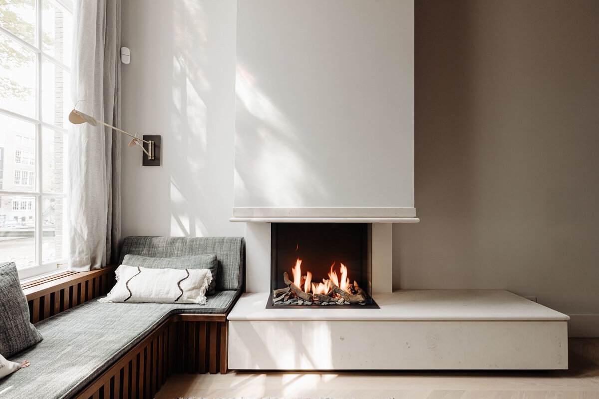 fireplace window seat