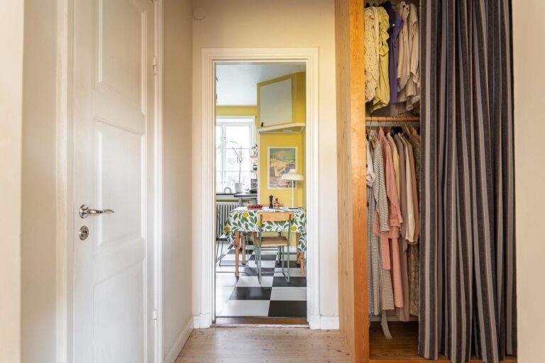 Colorful Decor in a Scandinavian Apartment - The Nordroom - Well Orders Skinscape Scandinavian Penthouse Apartment Closet Set
