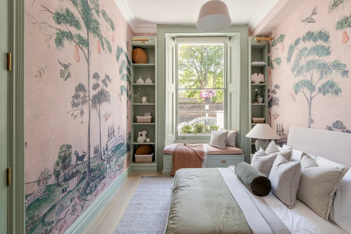kids-bedroom-pink-wallpaper-window-seat-nordroom