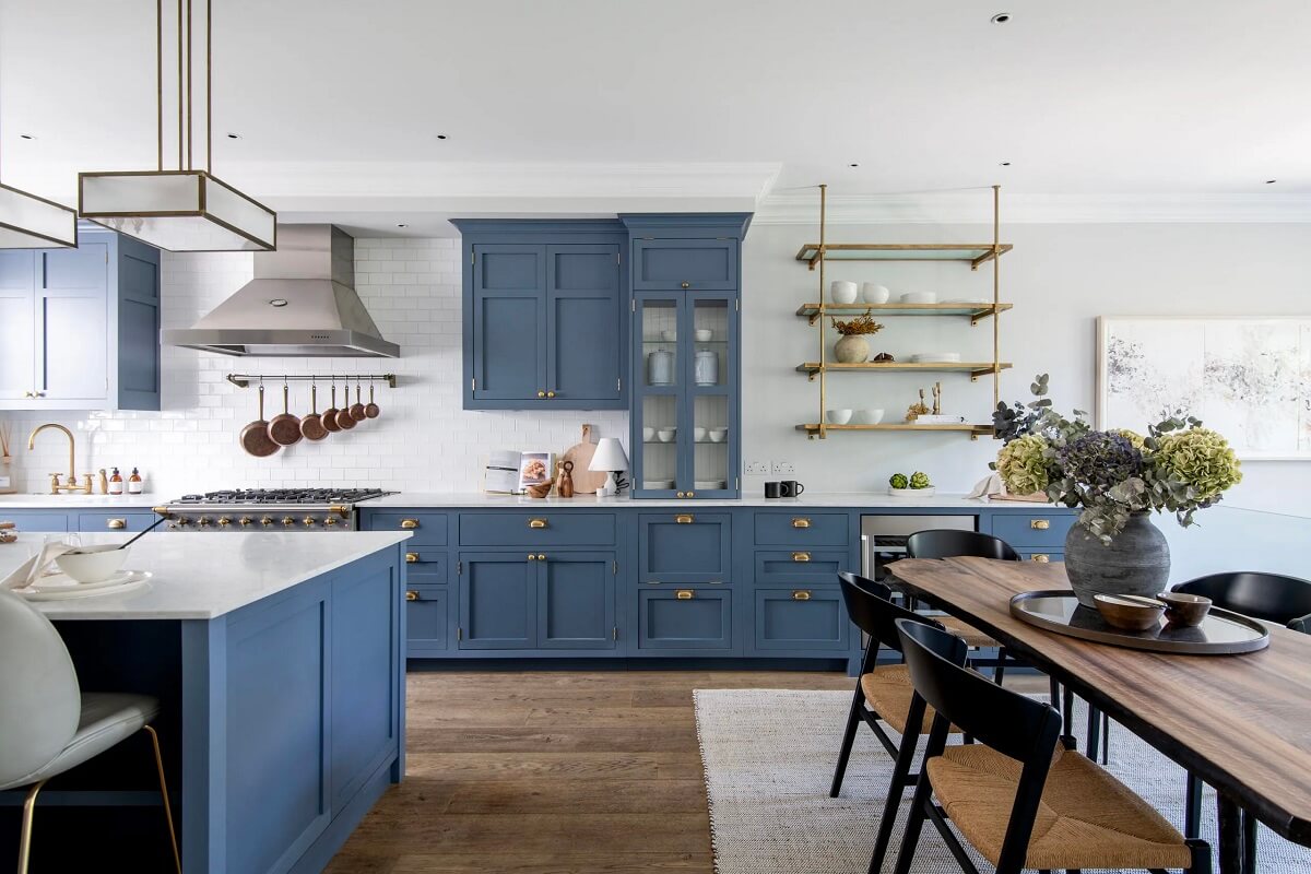 kitchen-blue-cabinets-brass-handles-nordroom