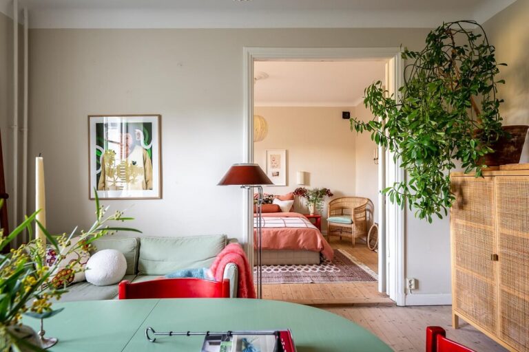 View of Colorful Decor in a Scandinavian Apartment - The Nordroom