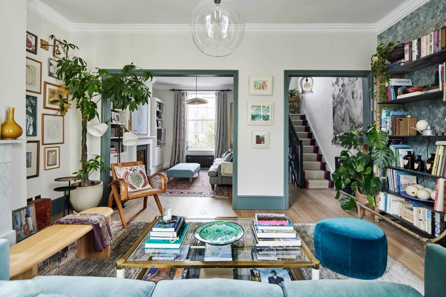 open-plan-living-space-blue-color-accent-london-townhouse-nordroom