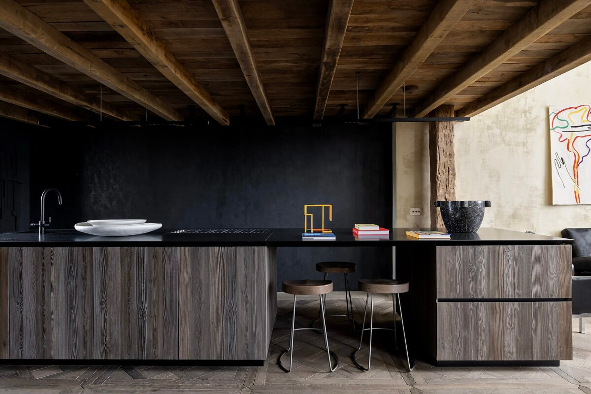 large-kitchen-island-with-seating-wooden-ceiling