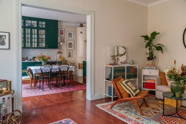 Curated visual reference: Visual Reference: A Cozy Swedish Apartment With A Green Kitchen