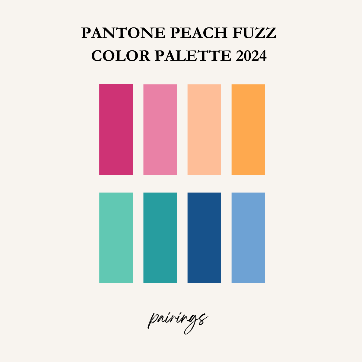 pantone peach fuzz color palette pairings
